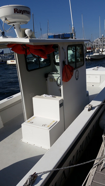 Romarine Boats - Fiberglass Optional leaning Post with Storage